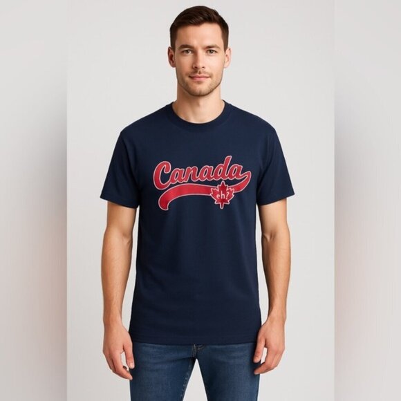 Alstyle Performance Apparel & Activewear Other - Canada “Eh?” Navy Graphic Tee – Alstyle Apparel – Size L